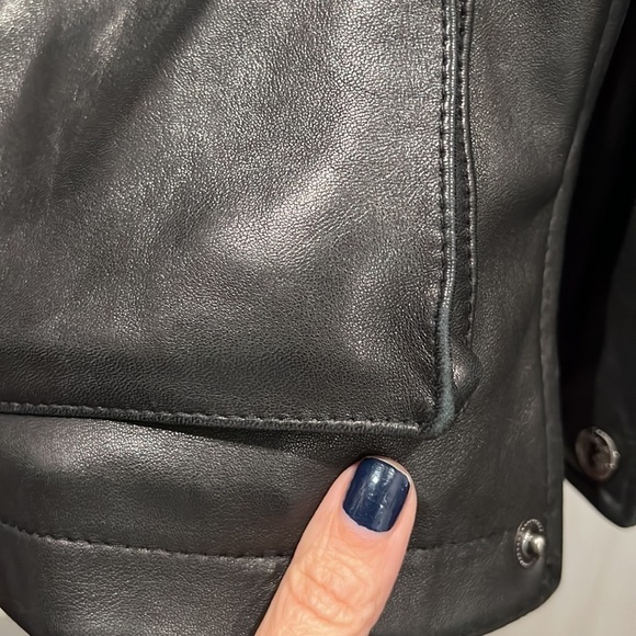 marc New York Andrew Marc black leather heavy men’s coat size medium - Picture 6 of 16